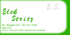 elek stritz business card